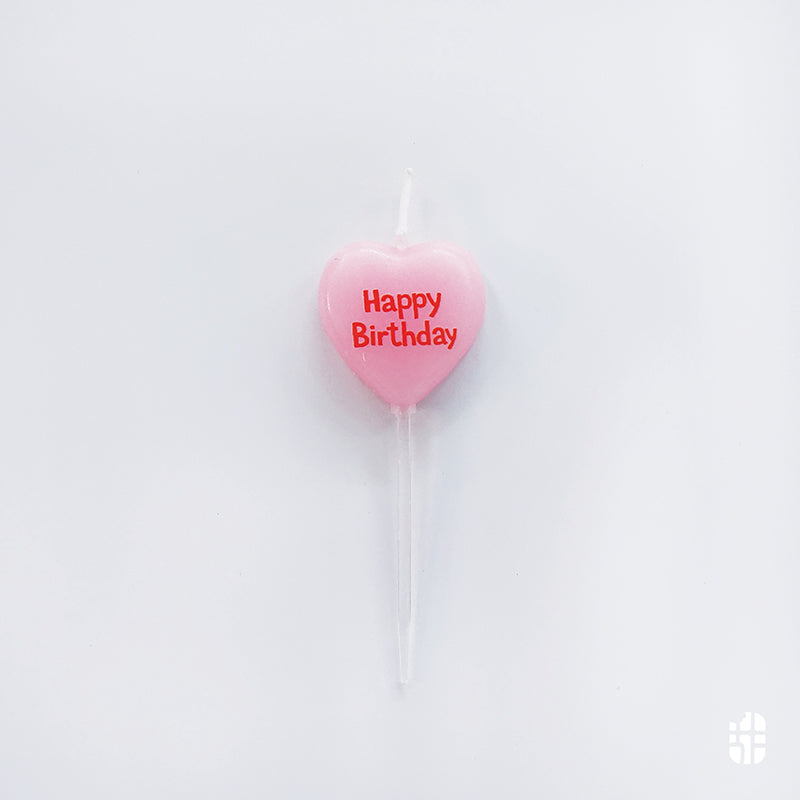可愛心心生日蠟燭 Pink Heart Birthday Candle